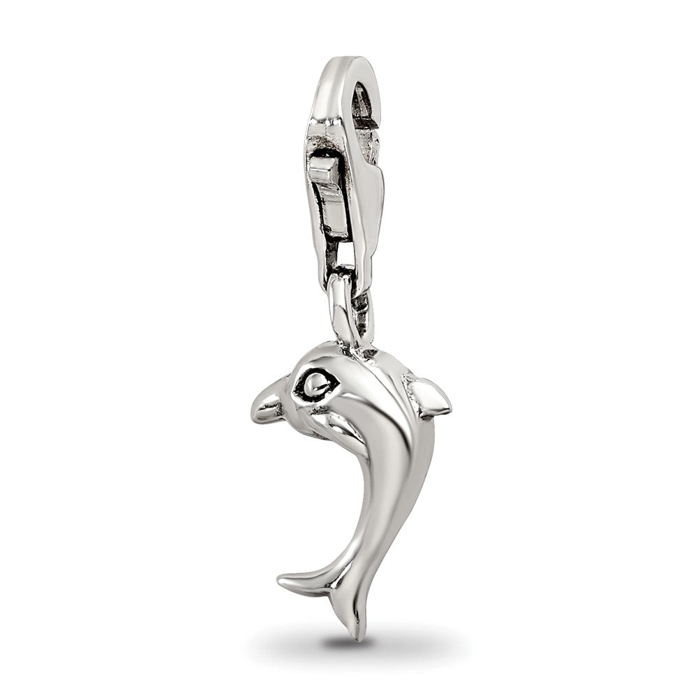 Sterling Silver Reflections Dolphin Click-on for Bead, 23.64 x 8.18 mm