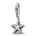 Sterling Silver Reflections Starfish Click-on for Bead, 20 x 8.18 mm