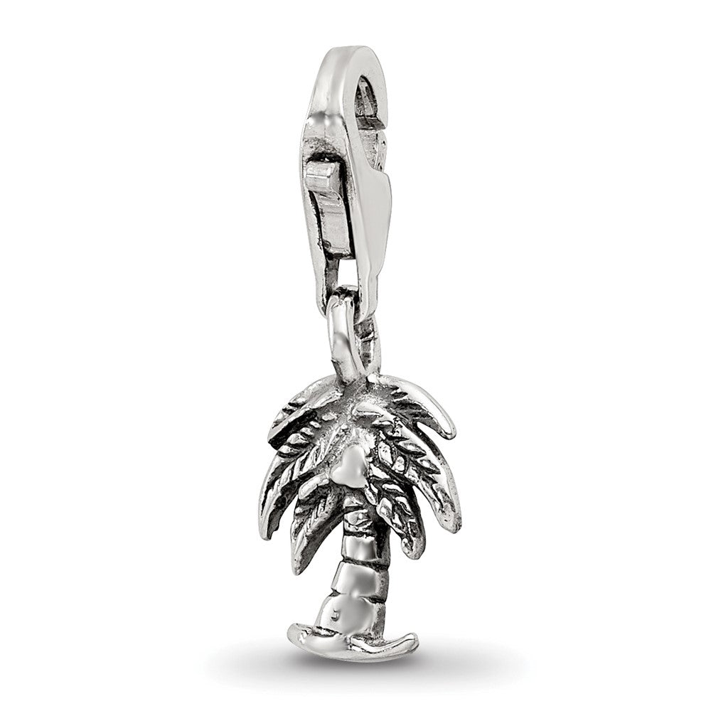 Sterling Silver Reflections Palm Tree Click-on for Bead, 20.91 x 7.27 mm