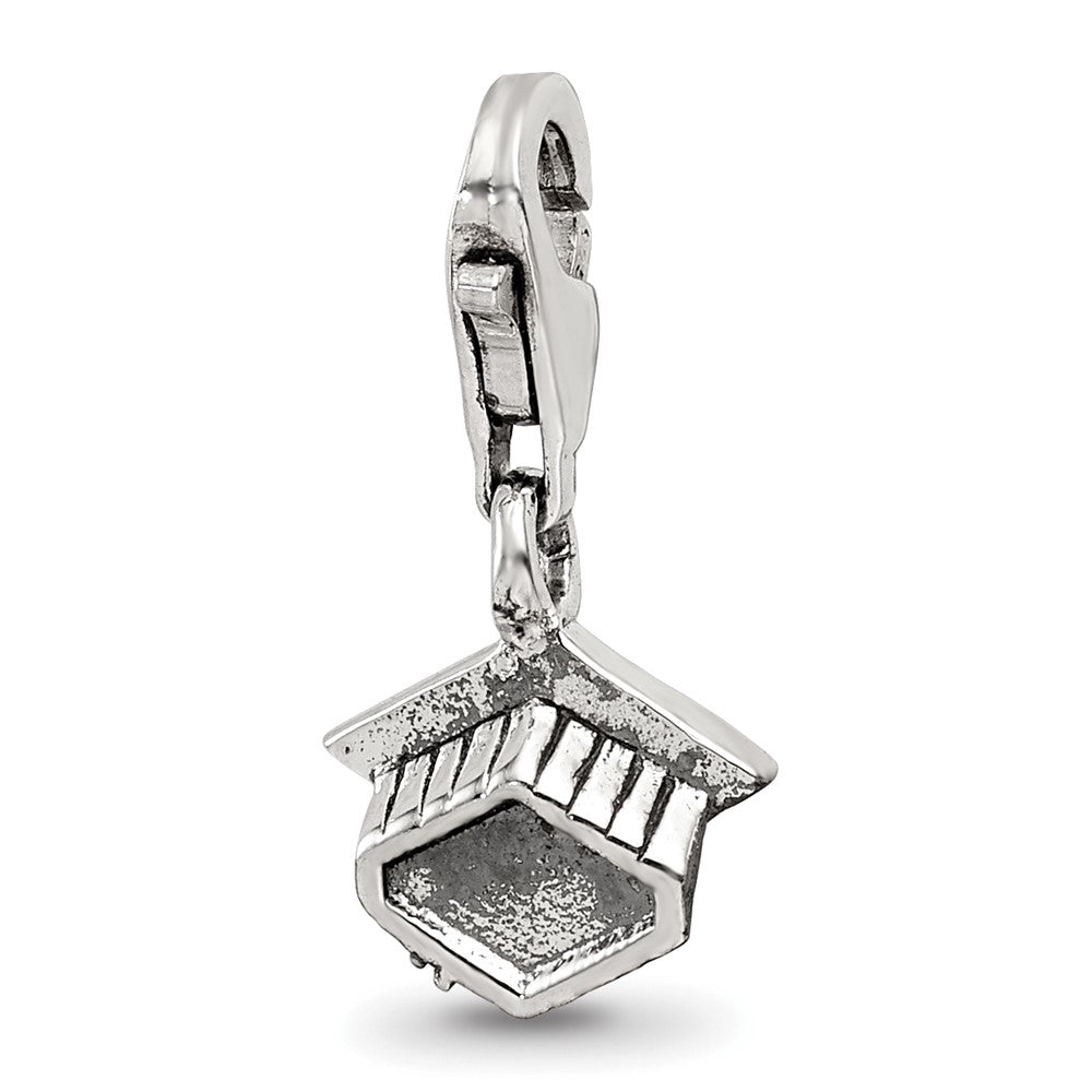Sterling Silver Reflections Graduation Cap Click-on for Bead, 20 x 9.09 mm