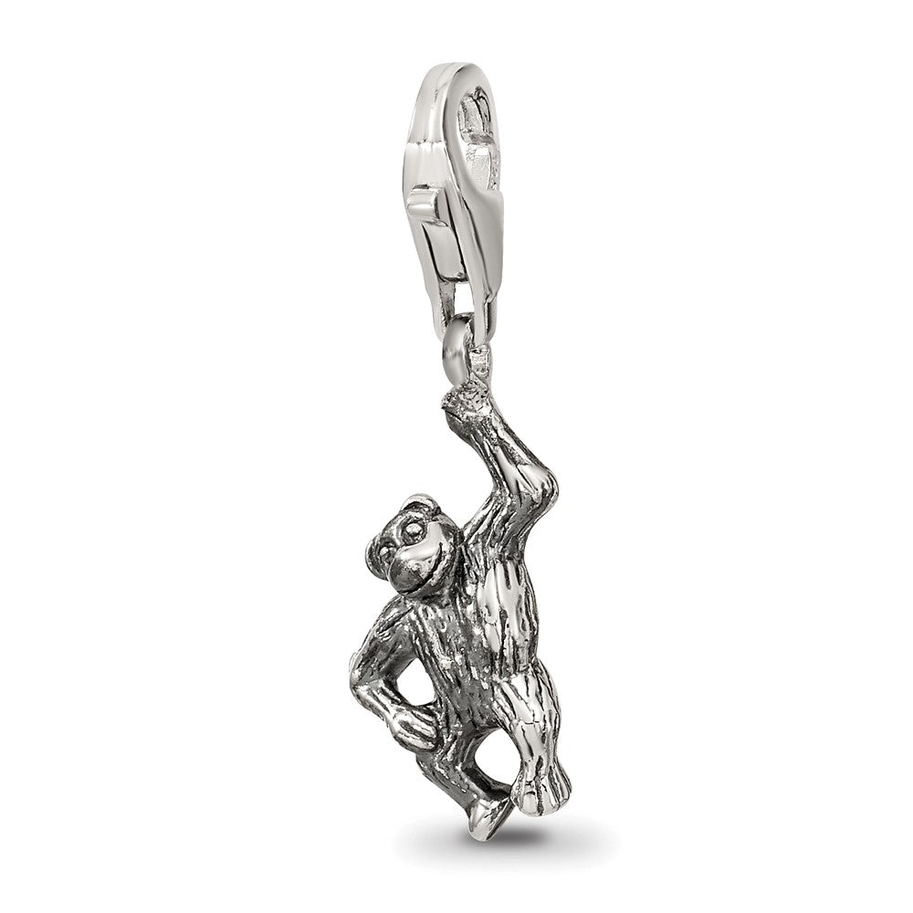 Sterling Silver Reflections Monkey Click-on for Bead, 27.27 x 7.27 mm