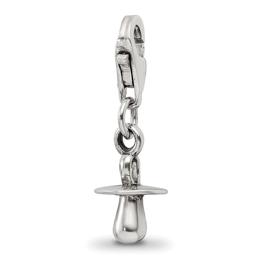 Sterling Silver Reflections Baby Pacifier Click-on for Bead, 20.91 x 7.27 mm