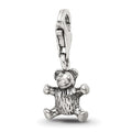 Sterling Silver Reflections Teddy Bear Click-on for Bead, 21.82 x 8.18 mm