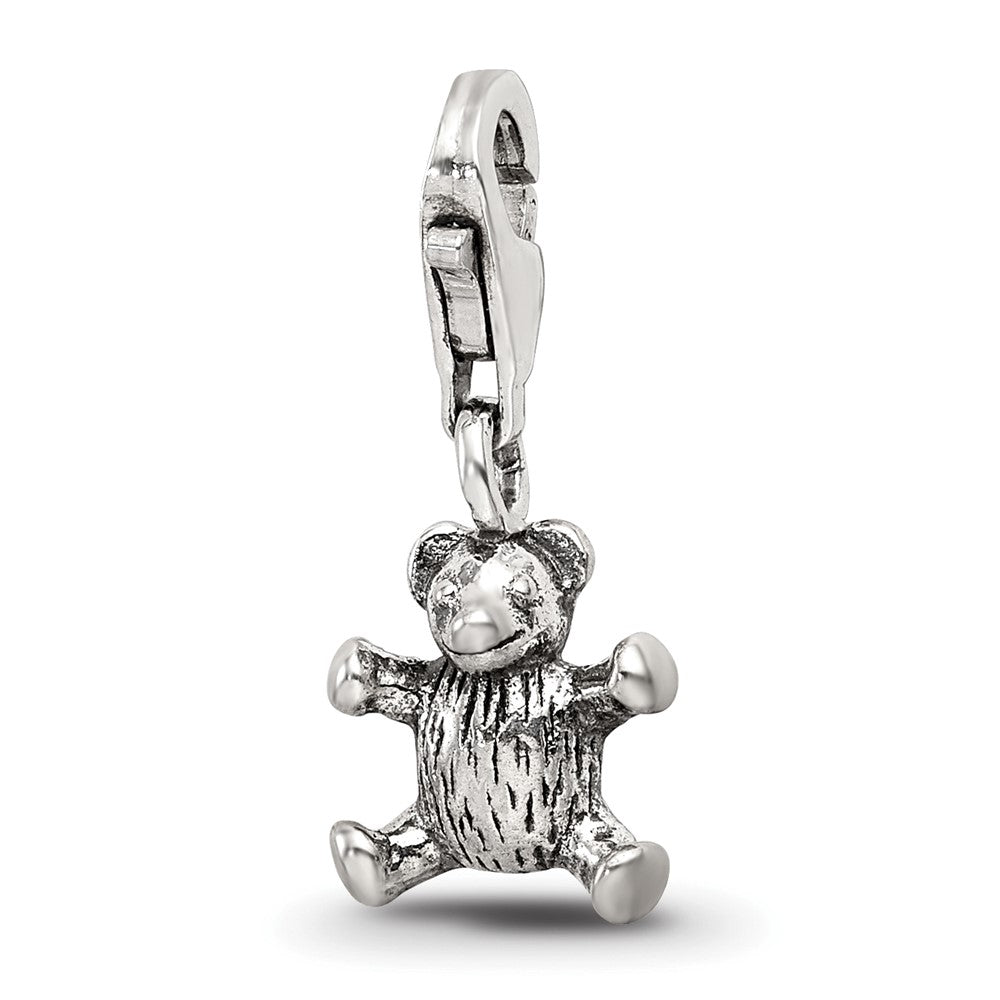 Sterling Silver Reflections Teddy Bear Click-on for Bead, 21.82 x 8.18 mm
