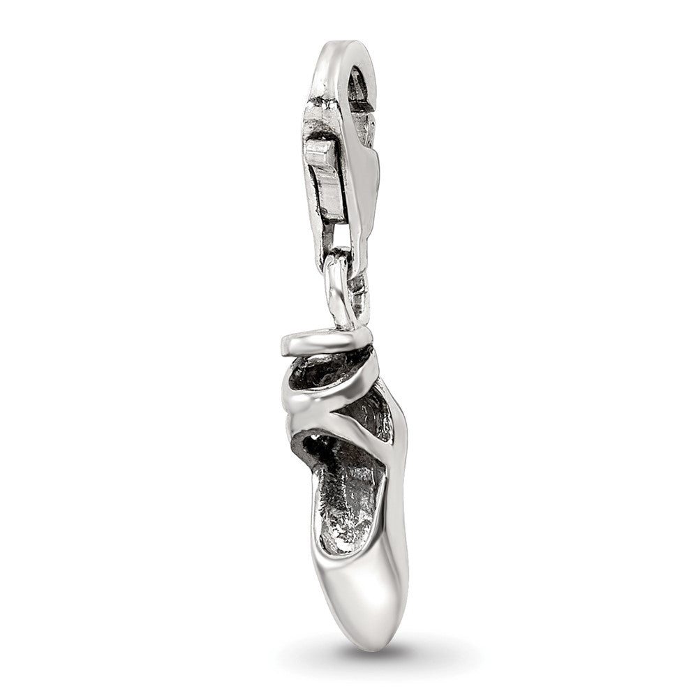 Sterling Silver Reflections Ballet Slipper Click-on for Bead, 24.55 x 5.45 mm