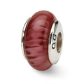 Sterling Silver Reflections Hand-blown Glass Bead, 13.64 x 7.27 mm