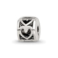 Kids Collection Sterling Silver Reflections Heart Pattern Clip Bead, 7.27 x 5.45 mm