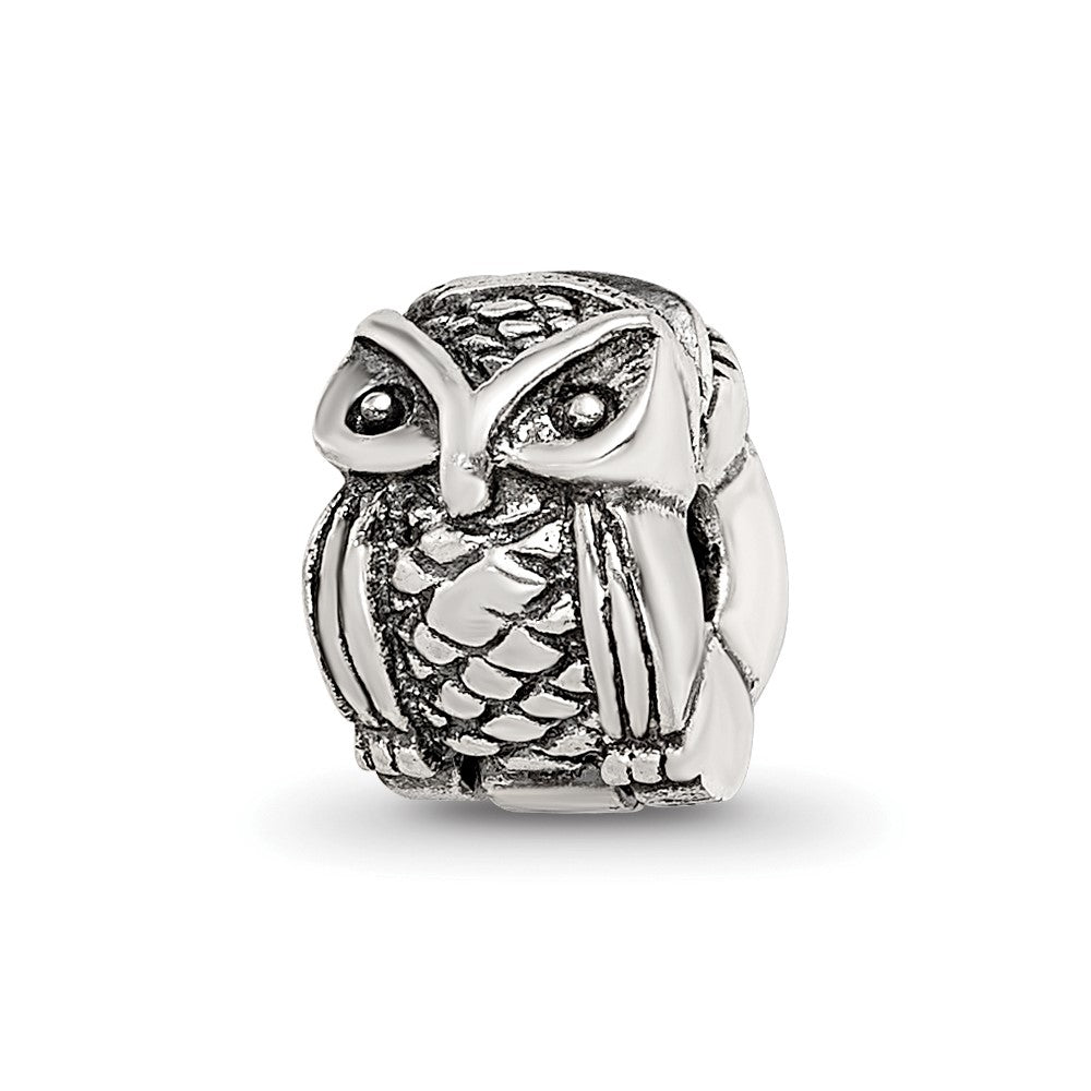 Sterling Silver Reflections Kids Owl Clip Bead, 8.18 x 6.36 mm