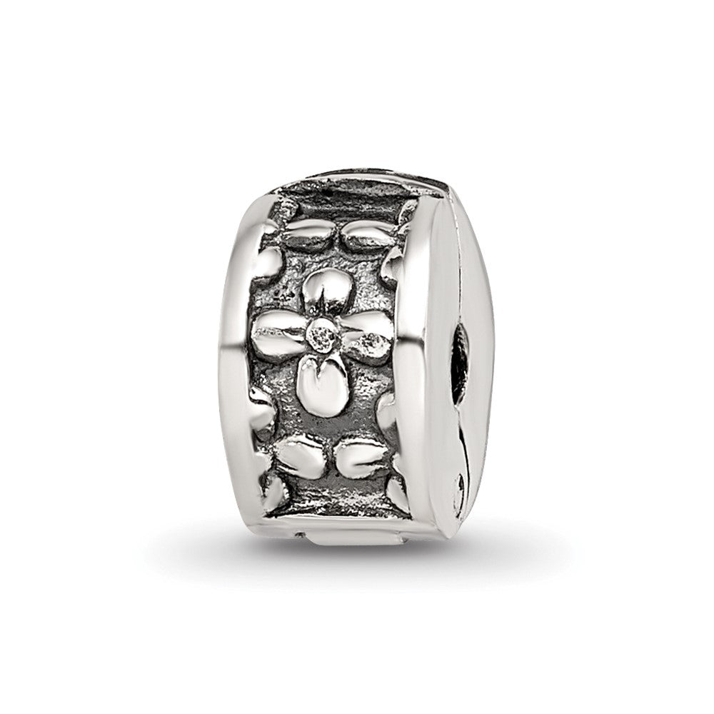Sterling Silver Reflections Kids Floral Clip Bead, 8.18 x 4.55 mm, 1.35 g