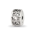 Kids Collection Sterling Silver Reflections Floral Pattern Clip Bead, 8.18 x 4.55 mm