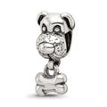 Sterling Silver Reflections Kids Dog & Bone Bead, 13.64 x 5.45 mm