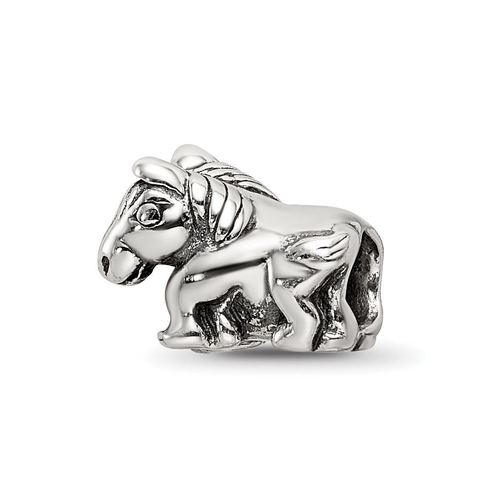 Sterling Silver Reflections Kids Horse Bead, 6.36 x 9.09 mm