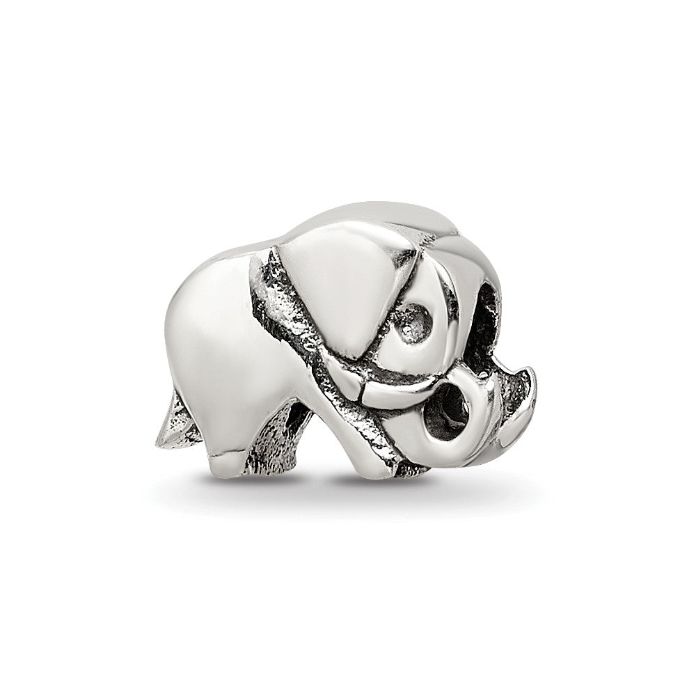 Sterling Silver Reflections Kids Elephant Bead, 6.36 x 8.18 mm