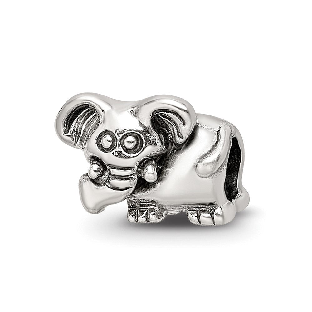 Sterling Silver Reflections Kids Elephant Bead, 8.18 x 9.09 mm