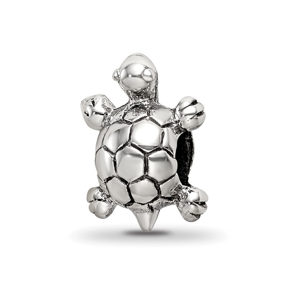 Sterling Silver Reflections Kids Turtle Bead, 10 x 7.27 mm