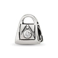 Sterling Silver Reflections Kids CZ Handbag Bead, 8.18 x 7.27 mm