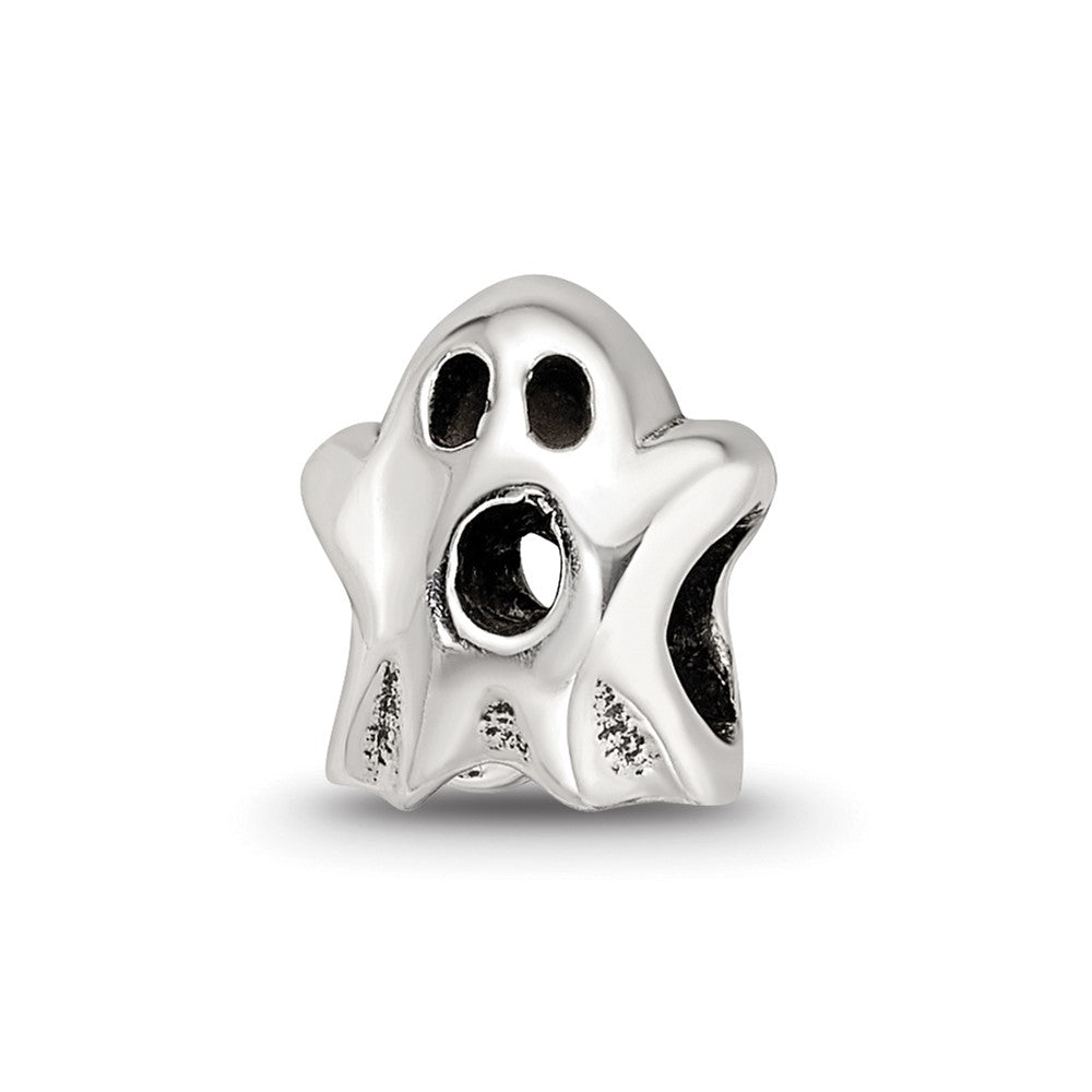 Sterling Silver Reflections Kids Ghost Bead, 7.27 x 7.27 mm