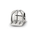 Sterling Silver Reflections Kids Baseball Cap Bead, 8.18 x 8.18 mm