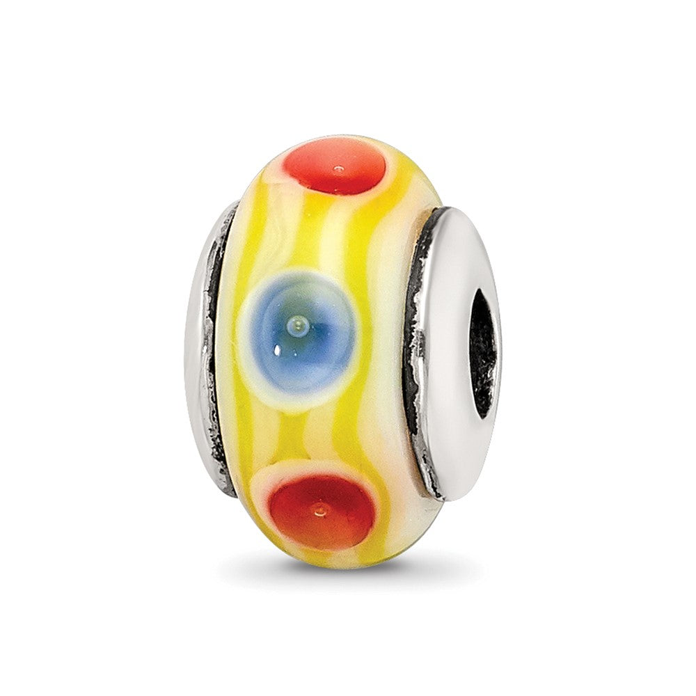 Sterling Silver Reflections Kids Yellow Hand-blown Glass Bead, 11.82 x 6.36 mm, 1.08 g - ID5S9QRS8228L7