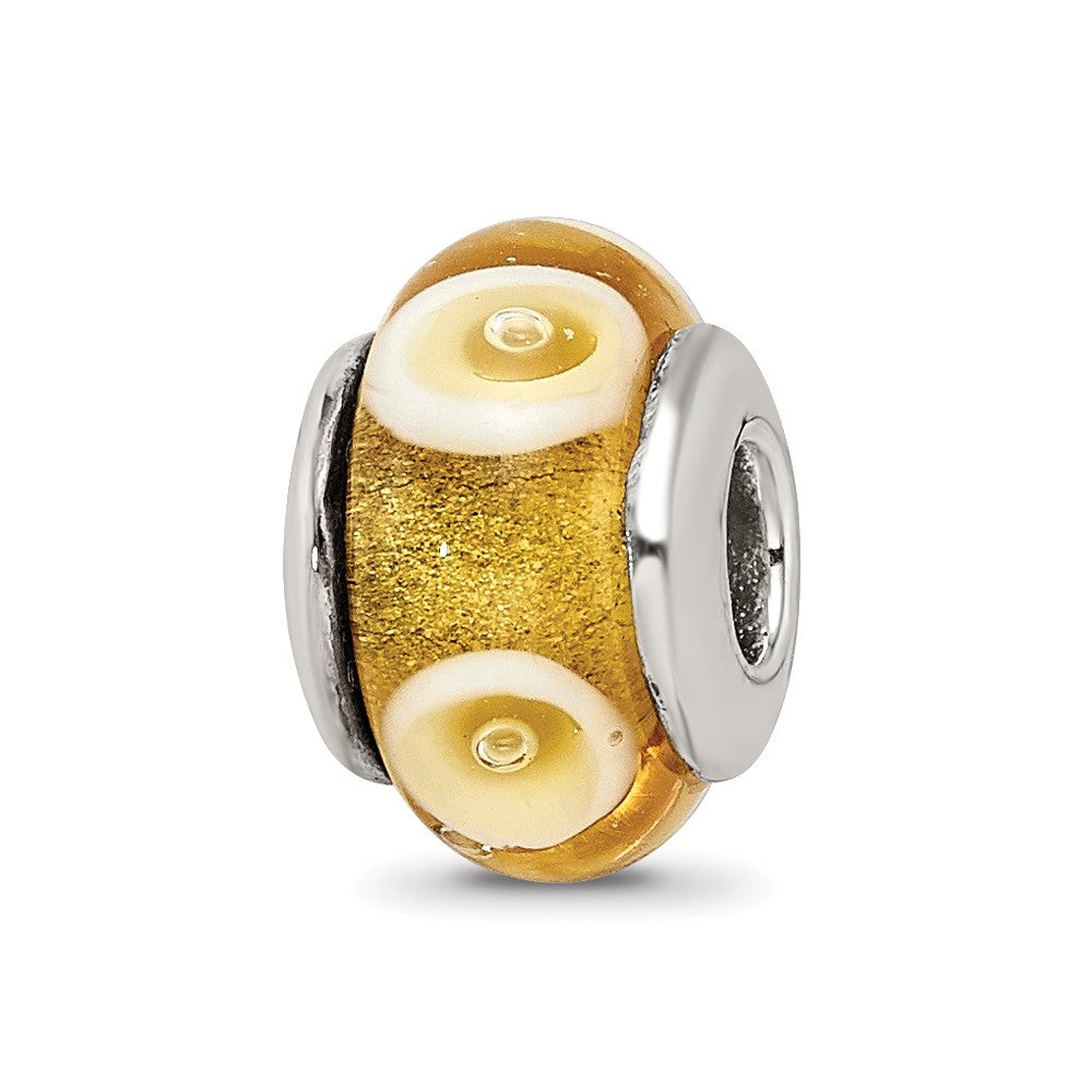 Sterling Silver Reflections Kids Yellow Hand-blown Glass Bead, 11.82 x 6.36 mm, 1.08 g - ID5S9QRS8748L7