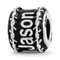 Sterling Silver Reflection Barbed Wire Boarder Personalized Bead, 10 x 8.18 mm