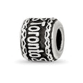 Sterling Silver Reflection Heart Boarder Personalized Bead, 10 x 8.18 mm