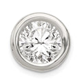 Sterling Silver Round CZ Chain Slide, 14 x 13 mm