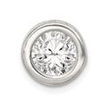 Sterling Silver Round CZ Chain Slide, 12 x 13 mm