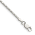 Sterling Silver 1.5mm Diamond-cut Flat Snake Chain, 8 x 1.5 mm