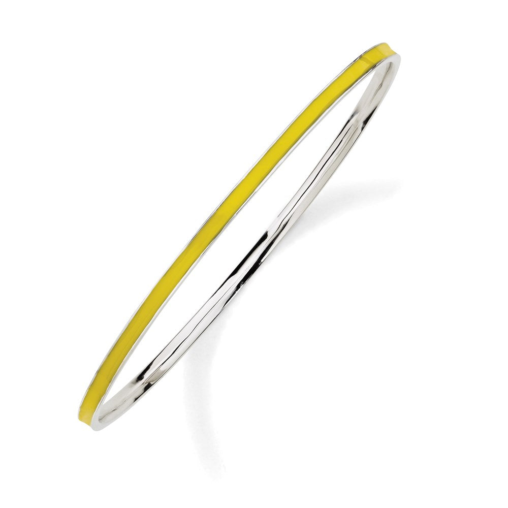 Sterling Silver Stackable Expressions Yellow Enamel Bangle, 3 mm