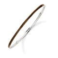 Sterling Silver Stackable Expressions Brown Slip-On Enamel Bangle, 3 mm