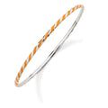 Sterling Silver Stackable Expressions Twisted Orange Enamel Bangle, 2.5 mm, 5.92 g