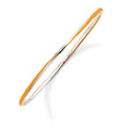 Sterling Silver Stackable Expressions Twisted Orange Enamel Bangle, 2.5 mm, 5.12 g