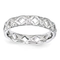 Sterling Silver Stackable Expressions Carved Ring, Size 5, 4.5 mm