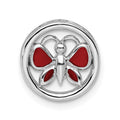 Sterling Silver Stackable Expressions Small Red Butterfly Chain Slide