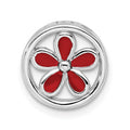 Sterling Silver Stackable Expressions Sm Red Enameled Flower Chain Slide