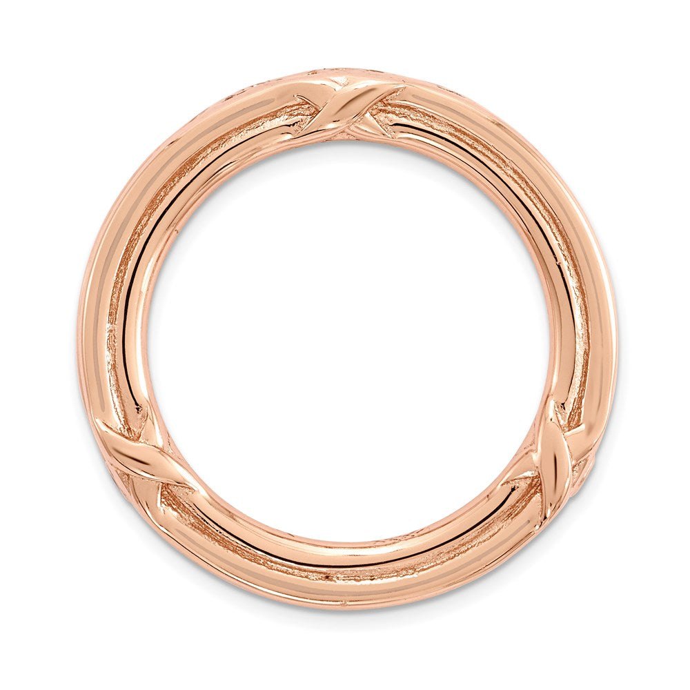 Sterling Silver Stackable Expressions Rose-tone Med Polished Chain Slide, 1.61 g