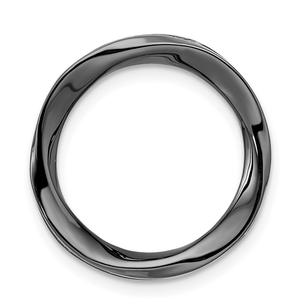 Sterling Silver Stackable Expressions Blk-plated Med Polished Chain Slide, 1.4 g