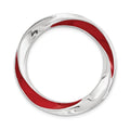 Sterling Silver Stackable Expressions Medium Red Enameled Chain Slide