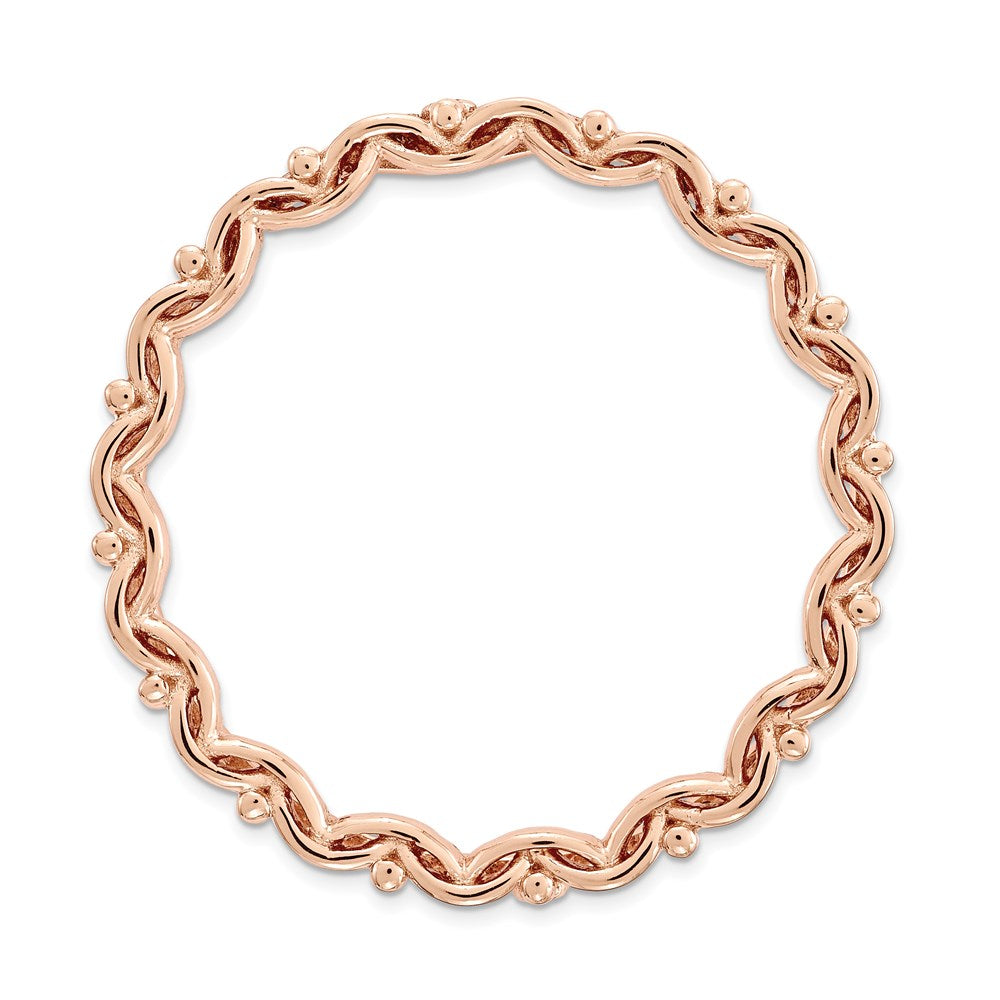 Sterling Silver Stackable Expressions Rose-tone Large Polished Chain Slide, 2.58 g