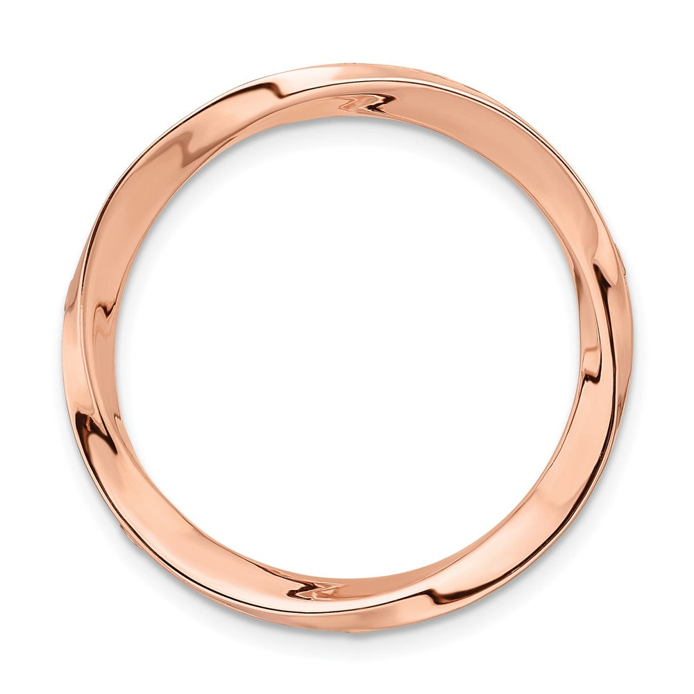 Sterling Silver Stackable Expressions Rose-tone Large Polished Chain Slide, 2.85 g