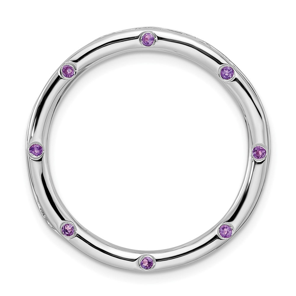 Sterling Silver Stackable Expressions Large Polished Amethyst Chain Slide, 0.15 ct