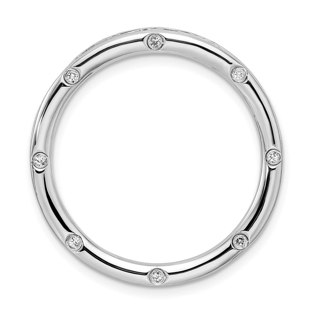 Sterling Silver Stackable Expressions Large Polished Aquamarine Chain Slide, 0.13 ct