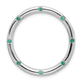Sterling Silver Stackable Expressions Large Created Emerald Chain Slide, 0.1 ct