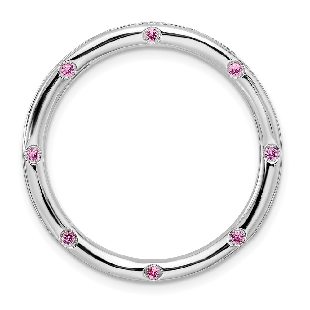 Sterling Silver Stackable Expressions Large Rhodolite Garnet Chain Slide, 0.18 ct