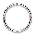 Sterling Silver Stack Exp Large Created Pink Sapphire Chain Slide, 0.16 ct