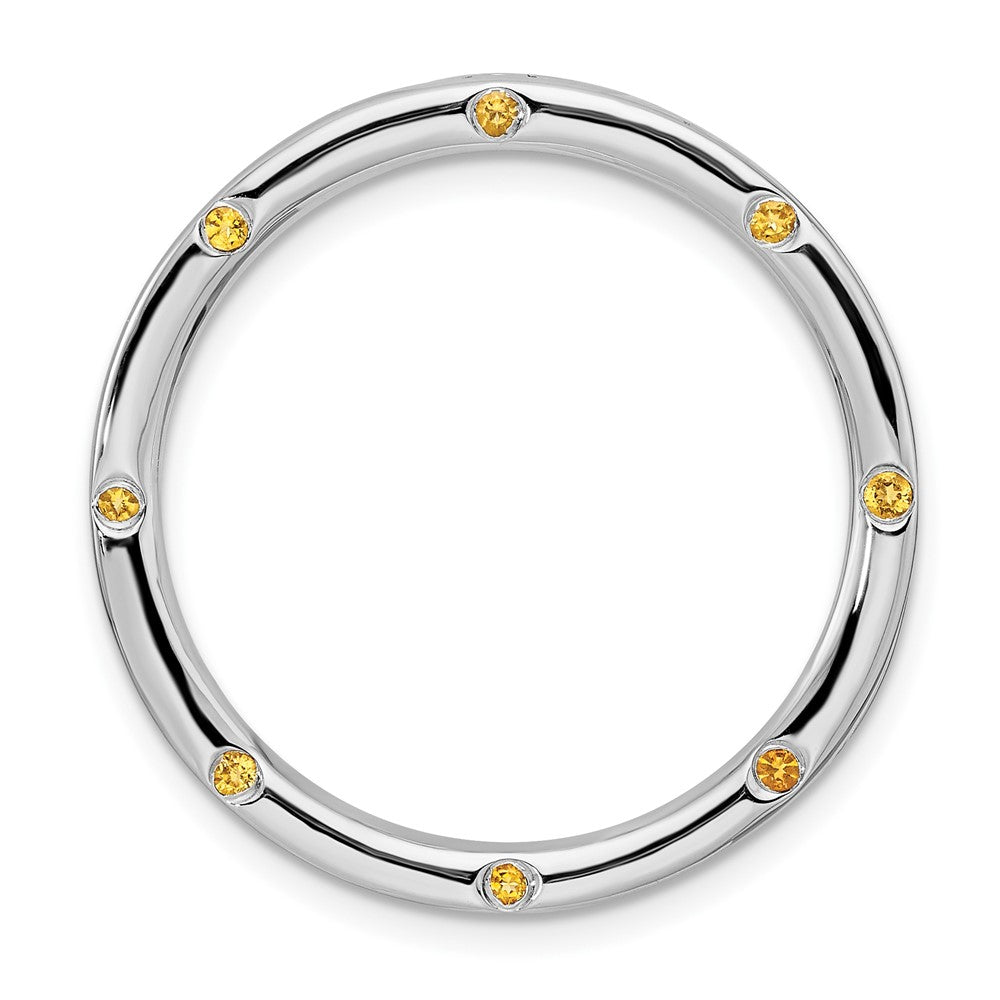 Sterling Silver Stackable Expressions Large Polished Citrine Chain Slide, 0.12 ct