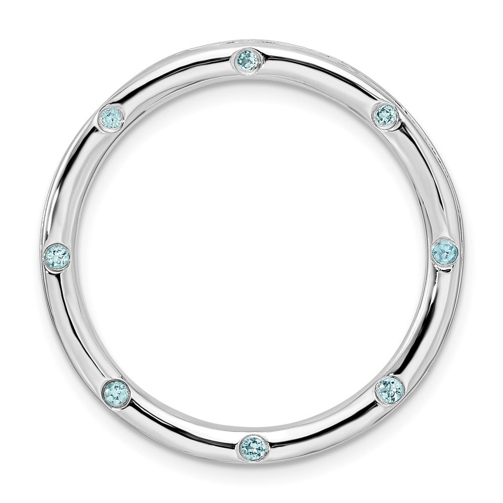 Sterling Silver Stackable Expressions Large Polished Blue Topaz Chain Slide, 0.16 ct