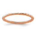 Sterling Silver Stackable Expressions Pink-plated Twisted Ring, Size 5, 1.75 mm