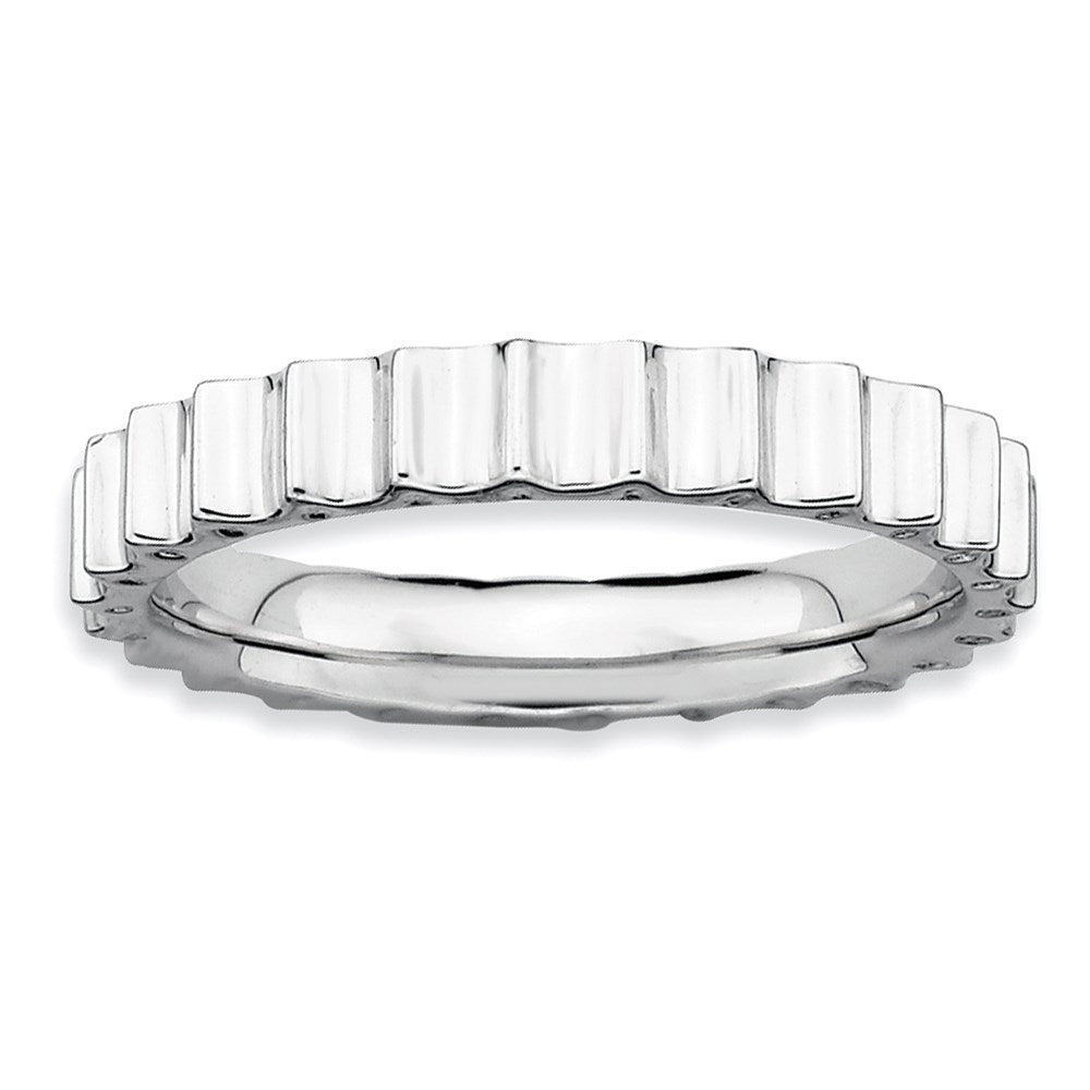 Sterling Silver Stackable Expressions Rhodium Ring, Size 6, 3.25 mm, 2.88 g - ID5S9QSK255-68L7